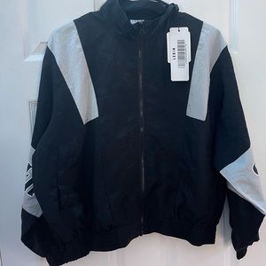 WOMENS lightweight windbreaker jacket. girl Power written in sleeves. Size small